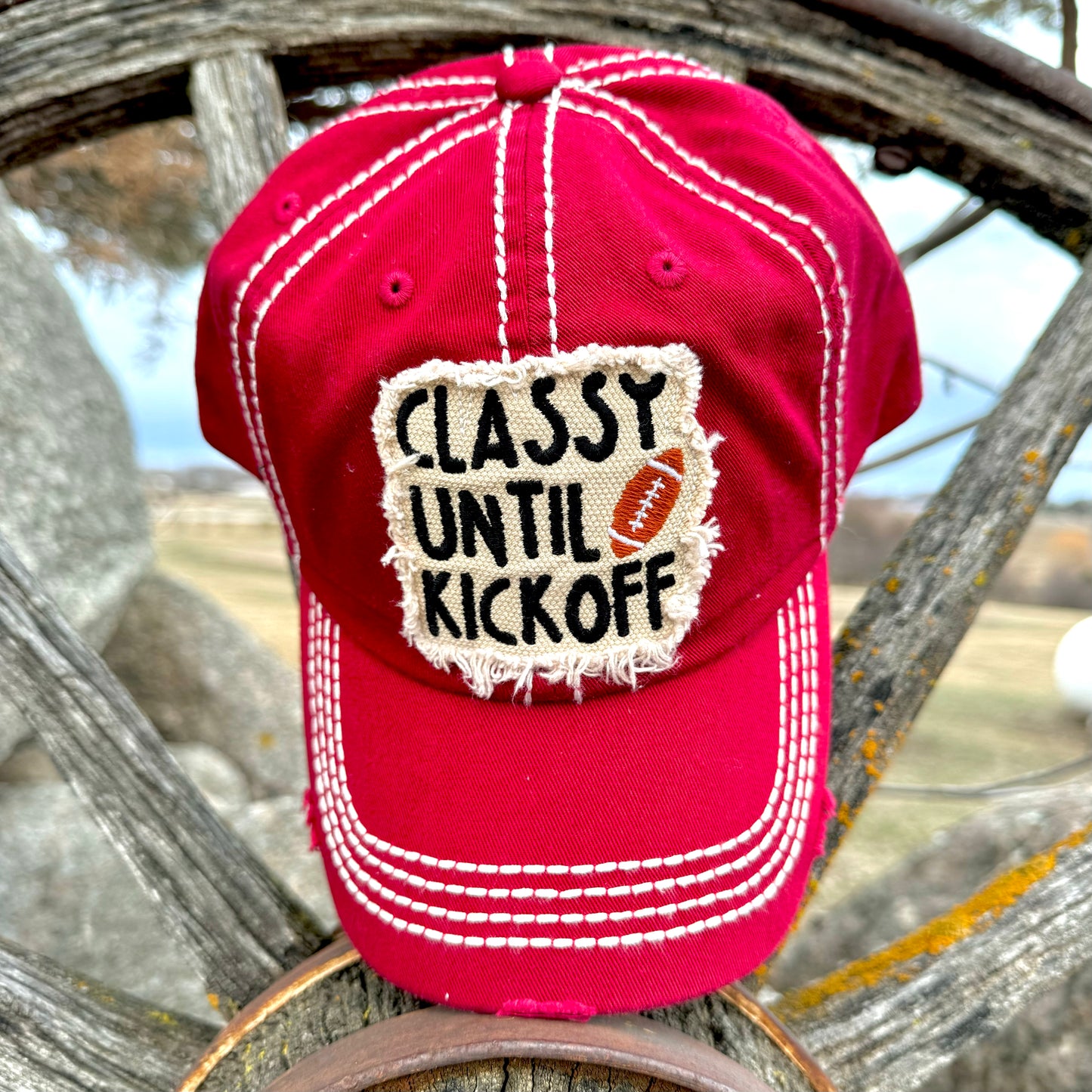 Distressed Classy Until Kickoff Baseball Cap