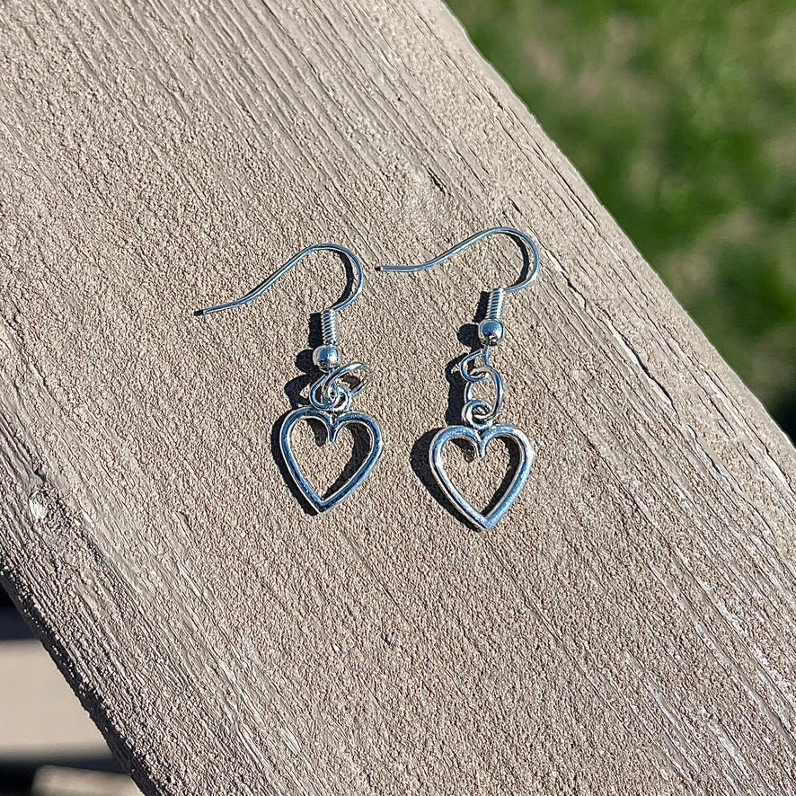 Silver Heart Earrings