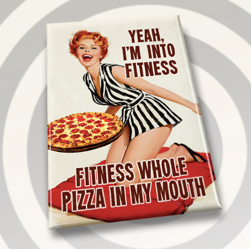 Fitness Pizza Magnet