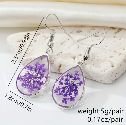 Lavender Flower Earrings